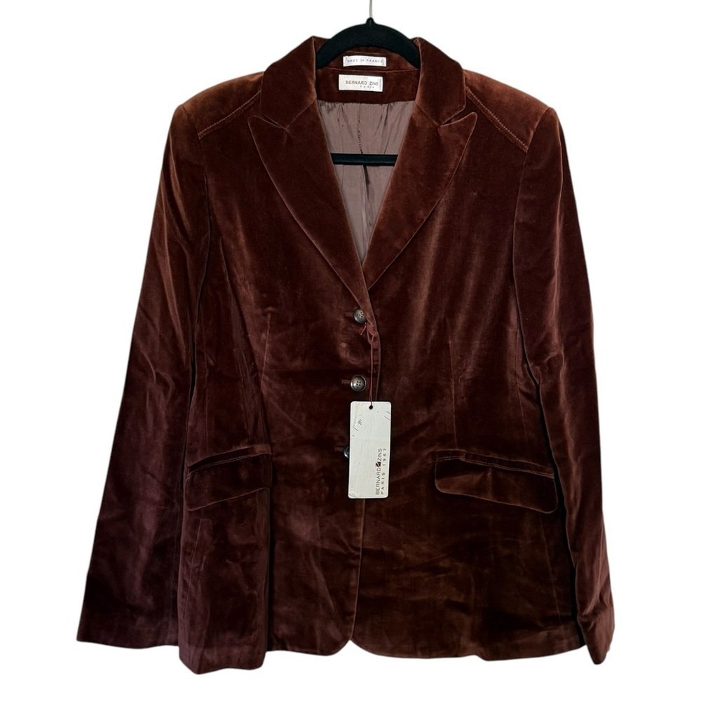 NWT Bernard Zins Paris Nakina Velour Blazer - Picture 1 of 5